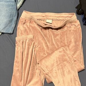 Sacre Velvet Lounge Pants in Blush xl